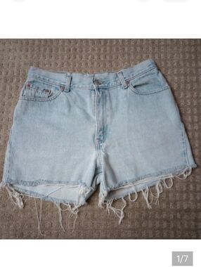 Levi's 512 Slim Fit  High Rise  Frayed Hem Shorts